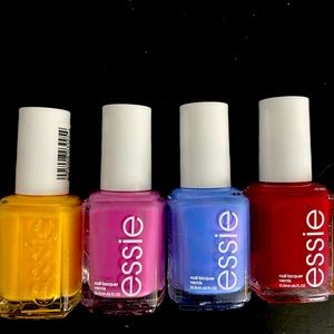 4 essie nail polishes.
